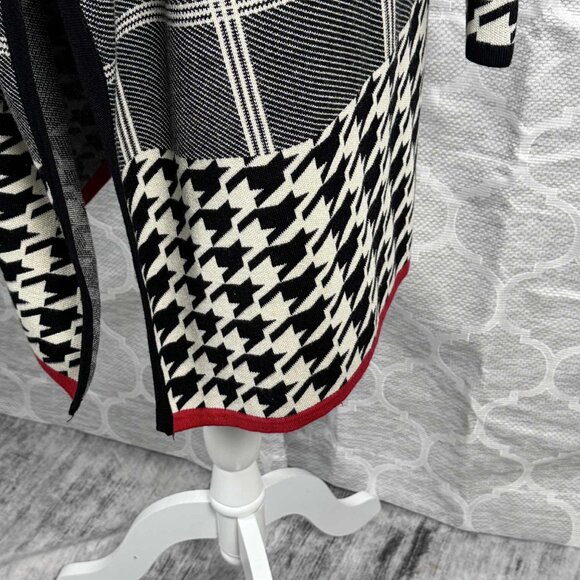Venus Open Front Cardigan | Size L | Plaid & Houndstooth Knit Wrap Jacket - Picture 3 of 8